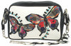 Mary Frances Flighty Dragonfly White Crossbody Butterfly Handbag Black Bag New