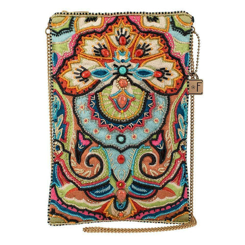 Mary Frances Party on the Patio Mini Crossbody Embroidery Purse Handbag NEW