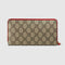 Gucci Cherry Leather Long Wallet Zip Canvas Cherrie GG Fruit Italy Beige Red NEW