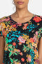 Johnny Was Camella cap Lingerie Black Flower Home Lounge Sleep Dress M