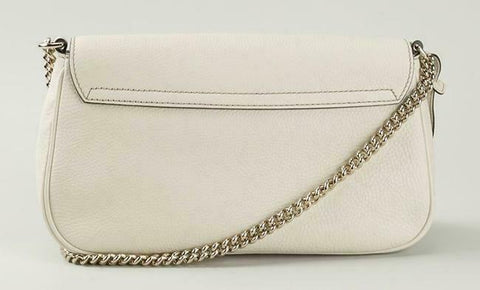 Gucci Soho GG Ivory Off White Leather Handbag Crossbody Clutch Italy Bag NEW