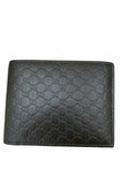 Gucci Black Leather GG Micro Box Men Mens Logo Bi Fold Wallet Italy NEW