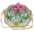 Mary Frances True Beauty Disney World Flower Lotus Floral Beaded Handbag New