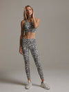 Varley Leggings Legging Century Grey Blue Mix Cheetah Animal Wick MEDI