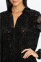 Johnny Was Audrey Button Down Shirt Long Sleeve Cuff Oversized Top Black NEW