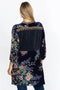 Johnny Was Bouquet Burnout Gweneth Navy Blue Dress Lined Floral Embroidery NEW