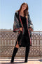 JOHNNY WAS Long Sleeve FAYE KIMONO Jacket Floral Embroidered Black Top Coat New