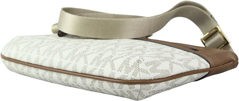 Michael Kors Jet Set Sport Large East West Crossbody Bag Purse Vanilla Brown New