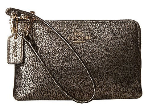 COACH Women's Box Program Smooth Corner Zip LI/Gold Clutch