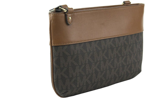 Michael Kors Jet Set Sport East West Leather Bag Handbag Purse Dark Brown NEW