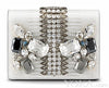 MCM Romantic Chandelier Handbag White Ivory Swarovski Soft Leather Bag Purse NEW