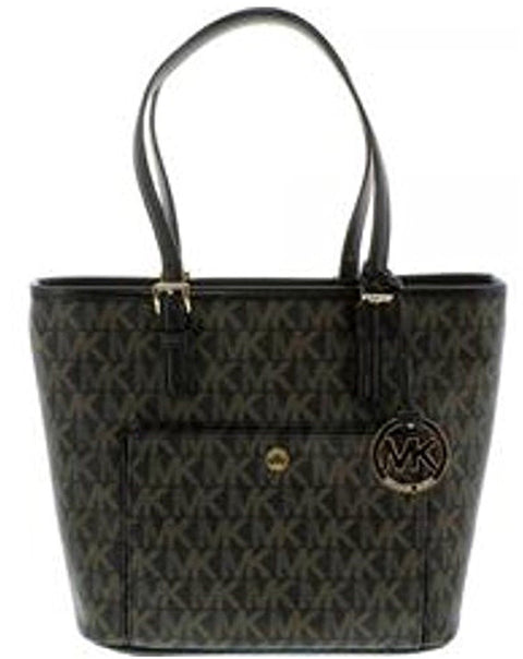 Michael Kors Women's Medium Jet Set Snap Pocket Leather Top-Handle Tote