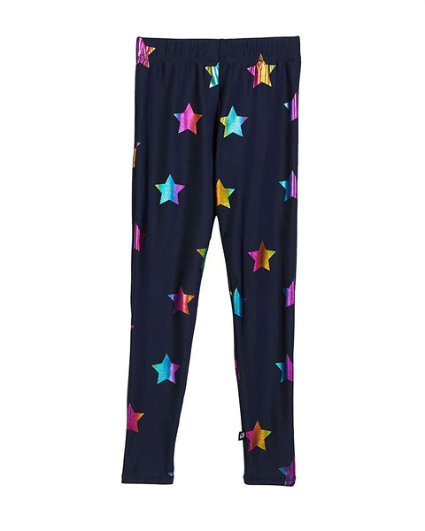 Terez Navy Blue Rainbow Star Multi Legging Leggings Medium USA NY New