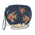 Mary Frances No Filter Fish Bowl Swim Blue Aqua Beaded Handbag Bag New