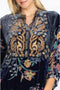 Johnny Was Bouquet Burnout Gweneth Navy Blue Dress Lined Floral Embroidery NEW