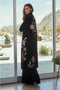 Johnny Was Meriah Velvet Duster Coat Long Floral Embroidery Jacket Black Top NEW
