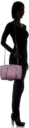 COACH Women's Crossgrain Mini Double Zip Carryall SV/Eggplant Satchel