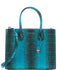 Michael Kors Studio Mercer Snake Medium Large Convertible Tote Tile Blue Leather Bag