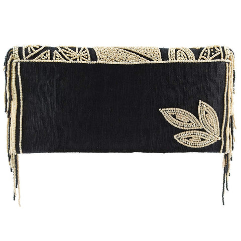 Mary Frances Kindred Spirit Beaded Raw Silk Crossbody Handbag Bag Purse Black NEW