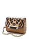 Diane Von Furstenberg 440 Micro Mini Exotic Leopard Brown Shoulder Bag Purse New