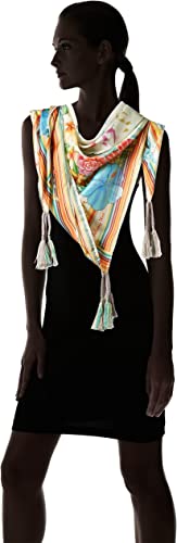 Johnny Was Scarves Square Large Silk Andra Scarf Pink Blue Flowers White New