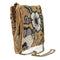 MARY FRANCES Organically Grown Metallic Beaded Floral Crossbody Zip Top Wristlet Handbag