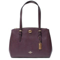 Coach Turnlock Caryall 29 Oxblood Burgundy Wine Handbag Bag Leather New