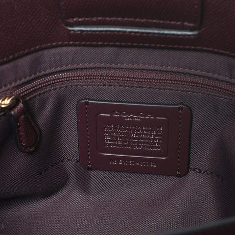 Coach Turnlock Caryall 29 Oxblood Burgundy Wine Handbag Bag Leather New