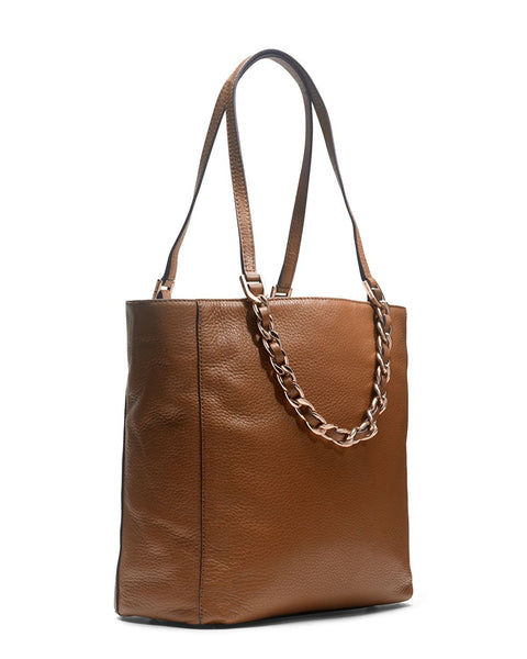 Michael Kors Harper Luggage Brown Leather Medium North South Tote