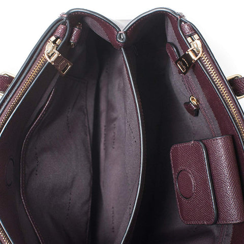 Coach Turnlock Caryall 29 Oxblood Burgundy Wine Handbag Bag Leather New