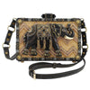 Mary Frances Elephant Temple Crossbody Black Gold Ivory Beaded Handbag Bag New