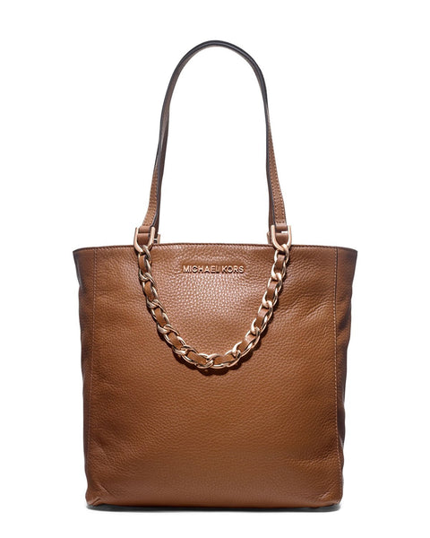 Michael Kors Harper Luggage Brown Leather Medium North South Tote
