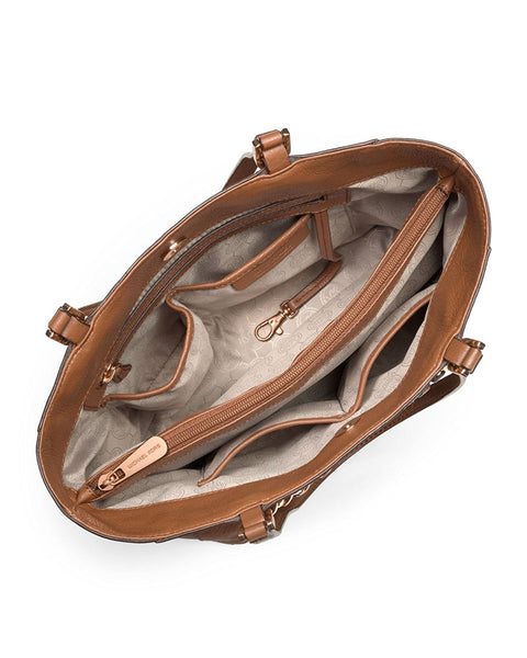 Michael Kors Harper Luggage Brown Leather Medium North South Tote