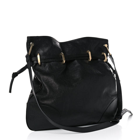 Gucci Calfskin Horsebit 1955 Messenger Leather Black Shoulder Bag Handbag Italy NEW