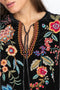 Johnny Was Ardell Velvet Relaxed Tee Blouse Floral Embroidery Top Shirt Black NEW