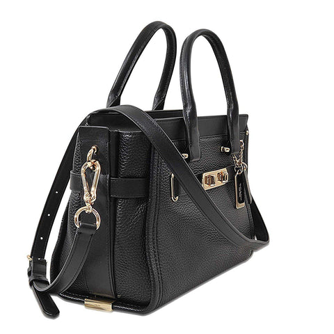 COACH Womens Handbag Beige Leather Dark Stone Bag Swagger 27 Mixed Leathers New