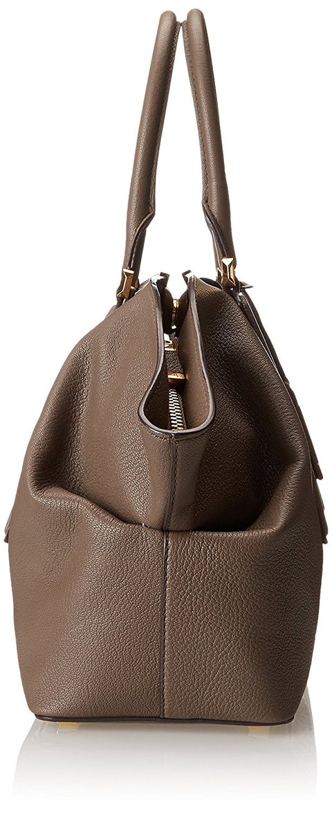 Michael Kors Brown Leather Elephant Lexi Large Satchel Shoulder Bag Purse New