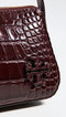 Tory Burch McGraw Embossed Leather Wedge Brown Handbag Shoulder Bag New