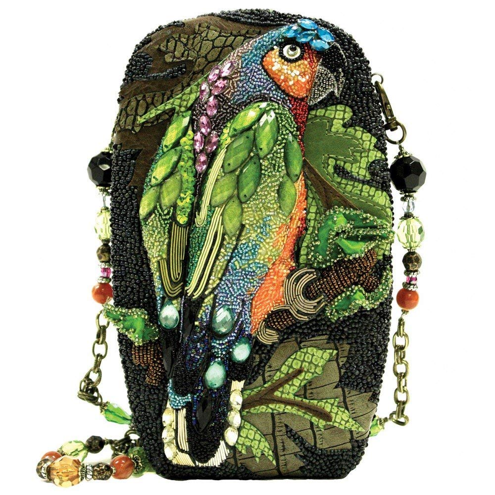 Mary Frances Chatterbox Bird Parrot Green Special Beaded Bag