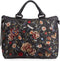 Johnny Was Weekender Krysha Embroider Overnight Handbag Black Cotton Tote Bag NEW