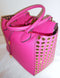 Michael Kors Collection Fuschia Pink Leather Grommet Gold Hand Bag Purse New