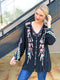 Johnny Was Blouse Hippie Boho Floral Flower Alaura Multi Tunic Blue Medium M New