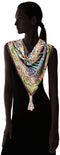 Johnny Was Women's Patterned Silk Square Scarf with Tassels, Multi, O/S
