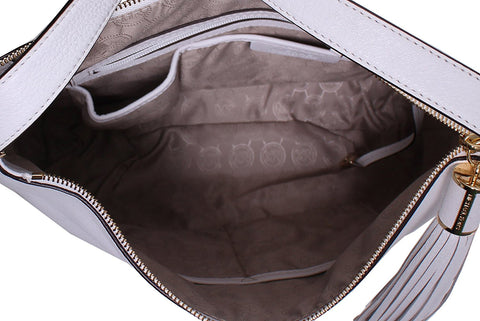 MICHAEL Michael Kors Weston Large Top Zip Shoulder Bag (Optic White)