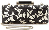 Diane Von Furstenberg Tonda Black White Gold Leather Lace Clutch Evening Bag New