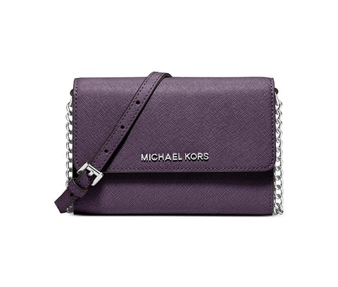 MICHAEL Michael Kors Womens Jet Set Travel Large Phone Crossbody (Iris)