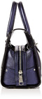 Coach Mercer Satchel 24 Grain Leather Metallic Navy Blue Bag New
