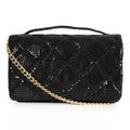 Michael Kors Black Crossbody Sloan Small Patent Embossed Quilted Messenger