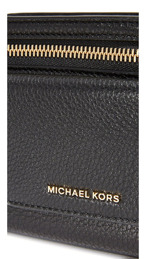 Michael Kors Mitchell Medium Crossbody Handbag Gold Black Shoulder Bag Purse New