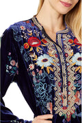 JOHNNY WAS BOUQUET BURNOUT NEPHELE TUNIC Black Embroidered Top Shirt New
